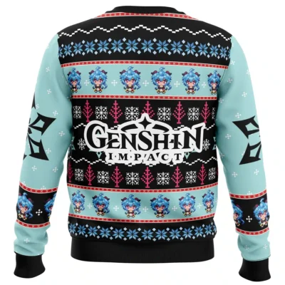 Alternative view of Ganyu Genshin Impact Ugly Christmas Sweater