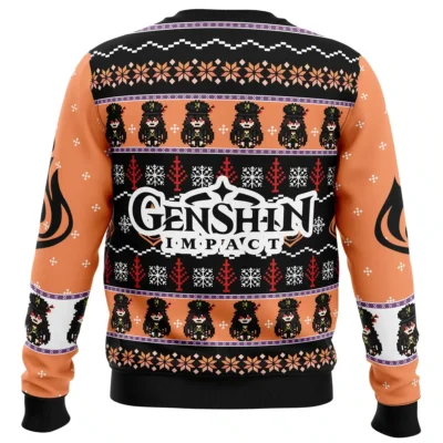 Alternative view of Hu Tao Genshin Impact Ugly Christmas Sweater
