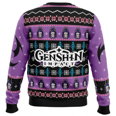 Alternative view of Raiden Genshin Impact Ugly Christmas Sweater