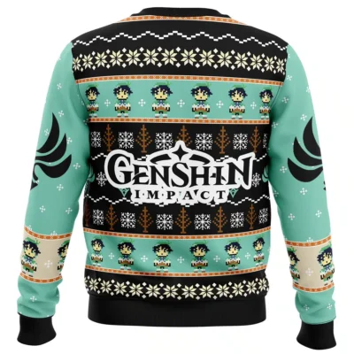 Alternative view of Venti Genshin Impact Ugly Christmas Sweater