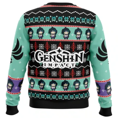 Alternative view of Xiao Genshin Impact Ugly Christmas Sweater