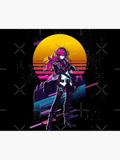 Alternative view of Diluc Genshin Impact 80S Retro Tapestry