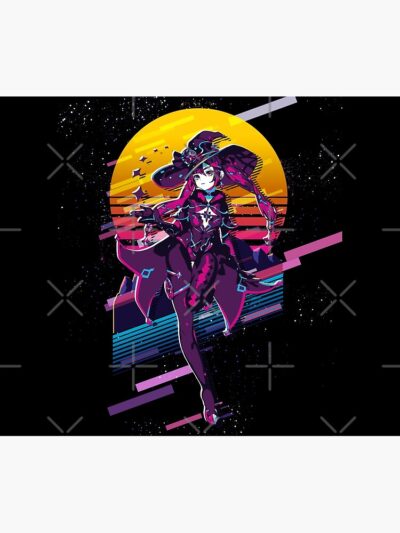 Alternative view of Mona Genshin Impact 80S Retro Tapestry