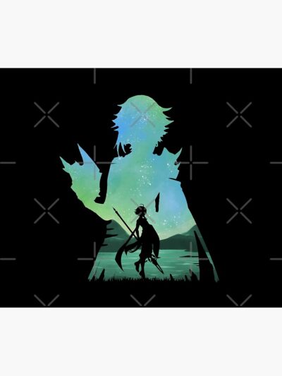 Alternative view of Xiao Genshin Impact Illusion Black Tapestry