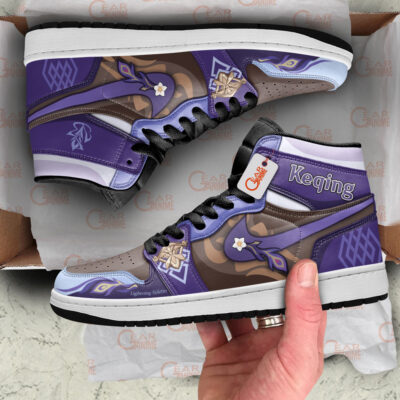 Alternative view of Keqing Custom Genshin Impact High-Top Leather Sneakers