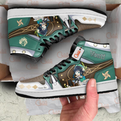 Alternative view of Venti Genshin Impact High-Top Leather Sneakers Custom Name