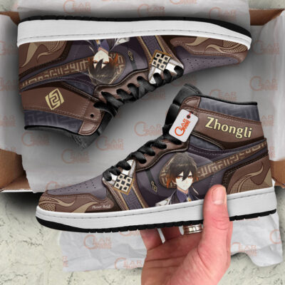 Alternative view of Zhongli Custom Genshin Impact High-Top Leather Sneakers