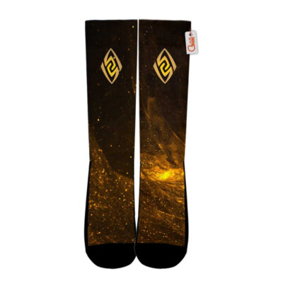 Alternative view of Geo Earth Element Socks Genshin Impact Game Collection