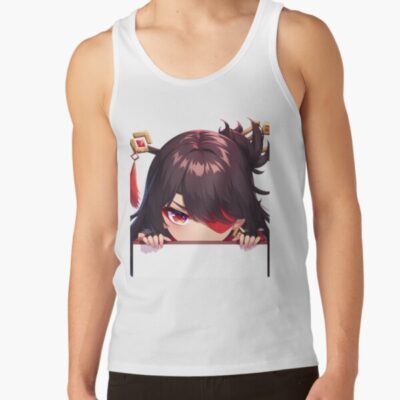 Alternative view of Game Beidou Genshin Impact Chibi Kawaii Peeker Anime Girl Tank Top