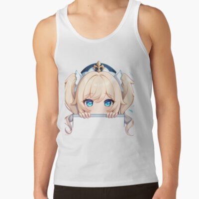 Alternative view of Game Barbara Genshin Impact Chibi Kawaii Peeker Anime Girl Tank Top