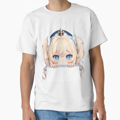 Alternative view of Game Barbara Genshin Impact Chibi Kawaii Peeker Anime Girl T-shirt
