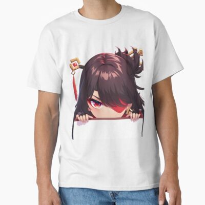 Alternative view of Game Beidou Genshin Impact Chibi Kawaii Peeker Anime Girl T-shirt
