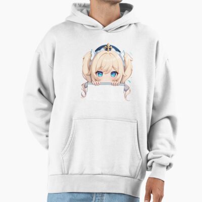 Alternative view of Game Barbara Genshin Impact Chibi Kawaii Peeker Anime Girl Hoodie