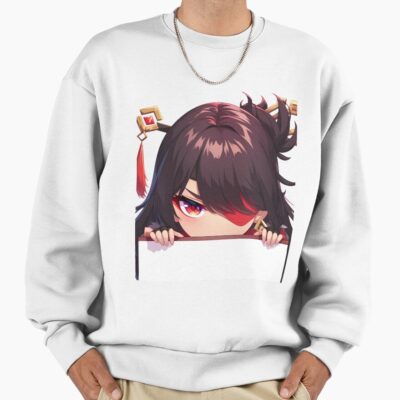 Alternative view of Game Beidou Genshin Impact Chibi Kawaii Peeker Anime Girl Sweatshirt