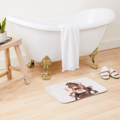 Alternative view of Cute Woman In Schoolgirl Outfit Bath Mat