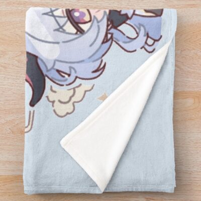 Alternative view of Genshin Impact Chibi Zhongli Ganyu And Keqing Throw Blanket