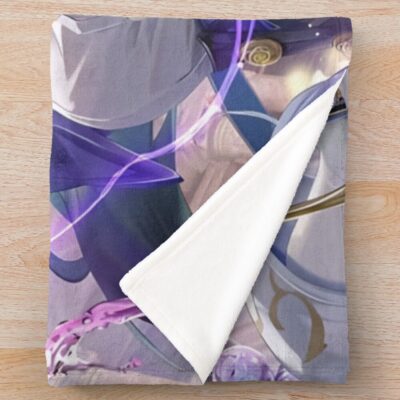 Alternative view of Genshin Impact Clorinde Throw Blanket