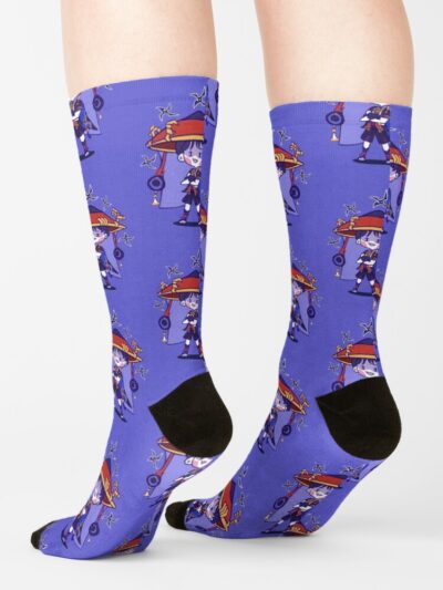 Alternative view of Chibi Scaramouche Genshin Impact Socks