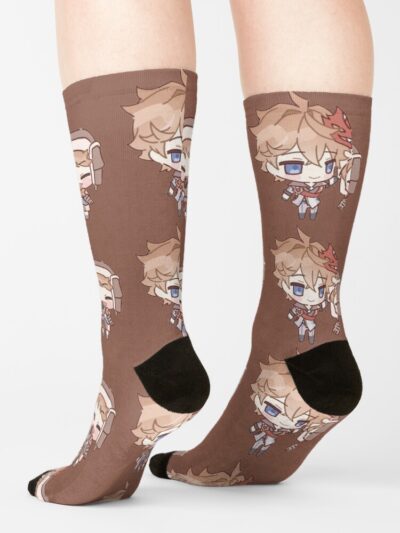 Alternative view of Genshin Impact Chibi Childe Socks